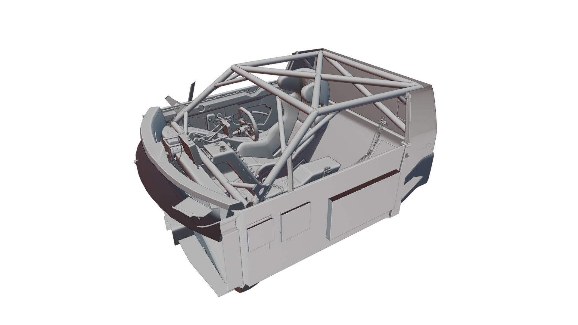 Generic Race Car Interior Based on GT3 and GT300 Low-poly 3D model_10