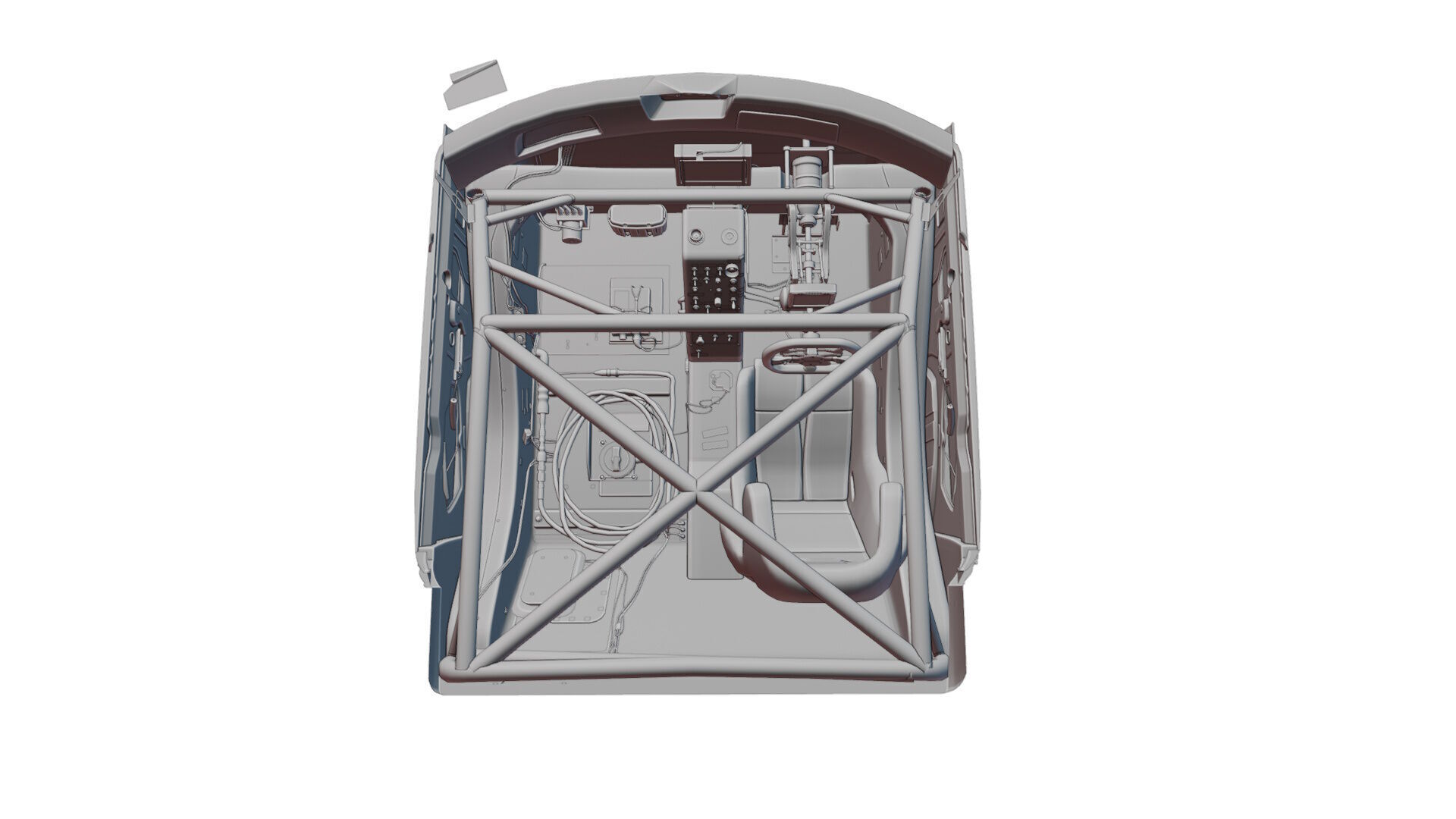 Generic Race Car Interior Based on GT3 and GT300 Low-poly 3D model_11