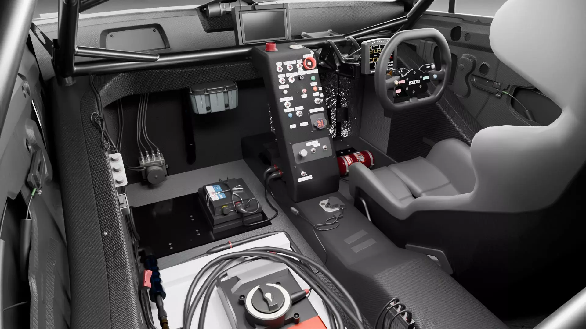 Generic Race Car Interior Based on GT3 and GT300 Low-poly 3D model_0