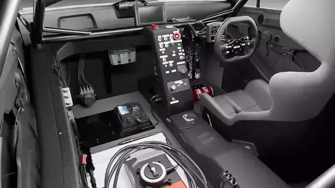 Generic Race Car Interior Based on GT3 and GT300 Low-poly 3D model