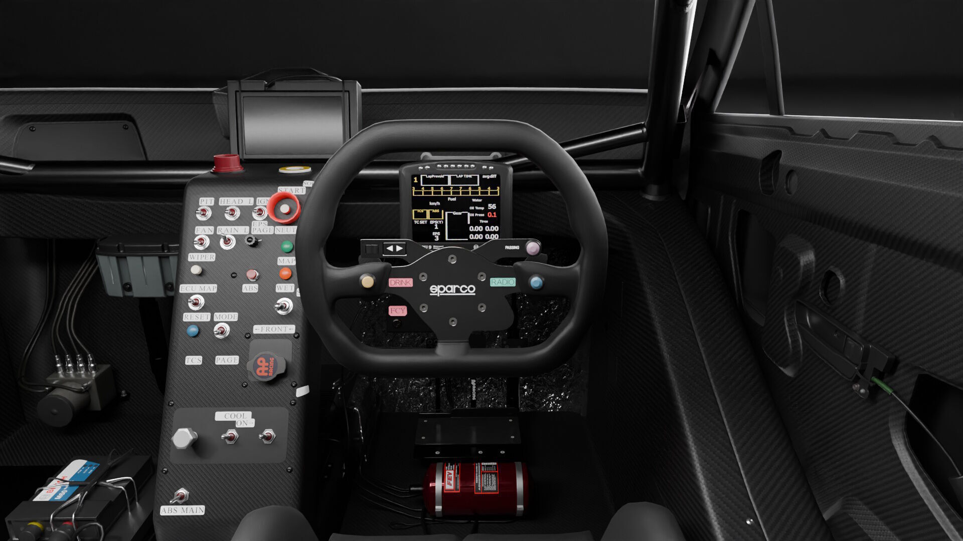 Generic Race Car Interior Based on GT3 and GT300 Low-poly 3D model_4