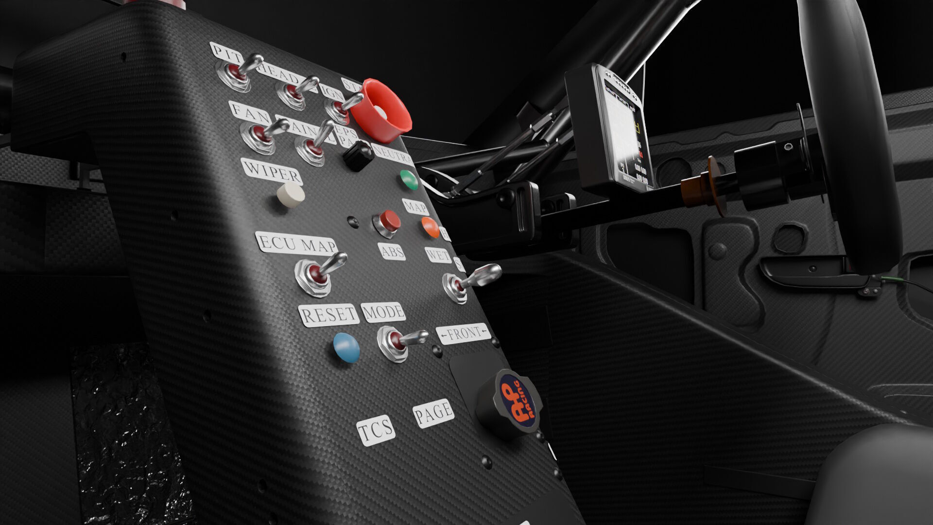 Generic Race Car Interior Based on GT3 and GT300 Low-poly 3D model_5