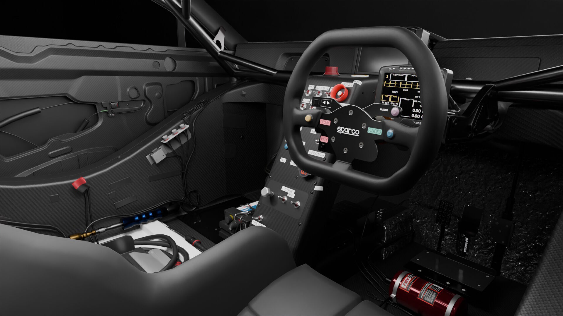 Generic Race Car Interior Based on GT3 and GT300 Low-poly 3D model_1