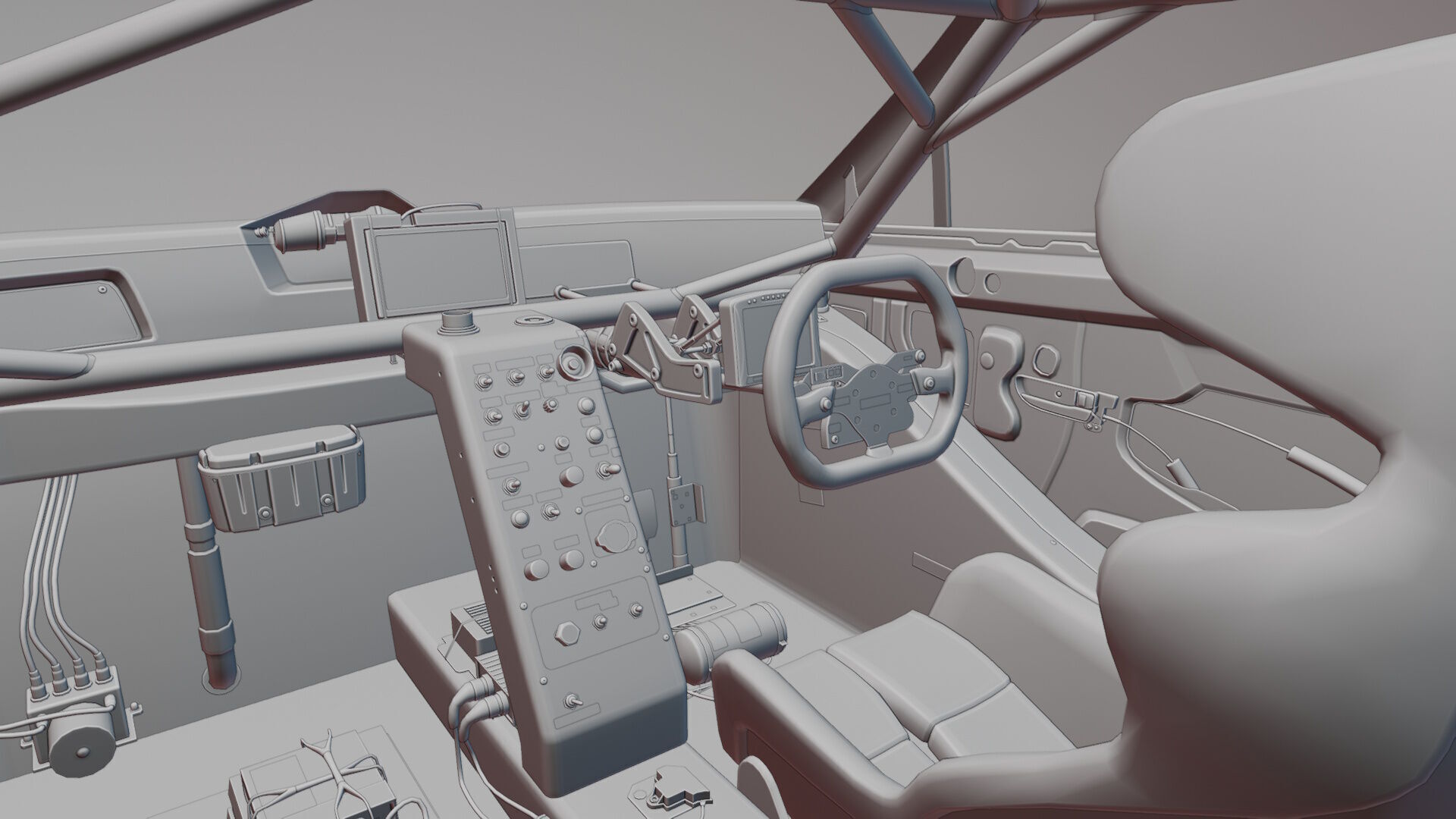 Generic Race Car Interior Based on GT3 and GT300 Low-poly 3D model_8