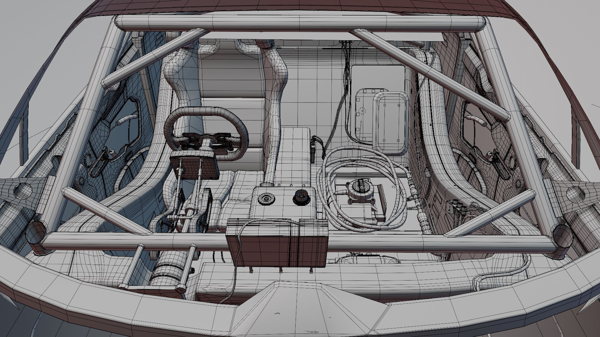 Generic Race Car Interior Based on GT3 and GT300 Low-poly 3D model_9