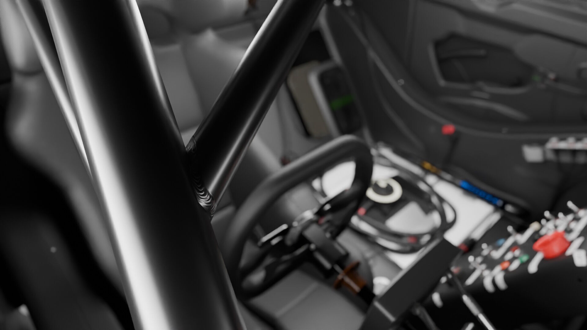 Generic Race Car Interior Based on GT3 and GT300 Low-poly 3D model_6