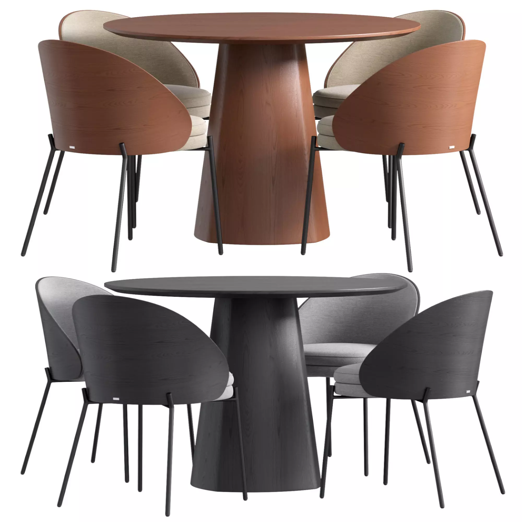 Table Anza and Chair Eamy Dining set 3D model