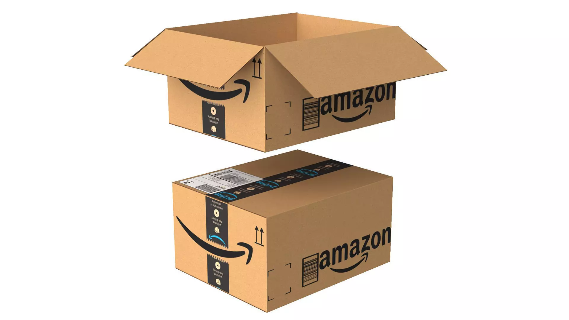 Amazon box 2J PBR 02 Low-poly 3D model_0