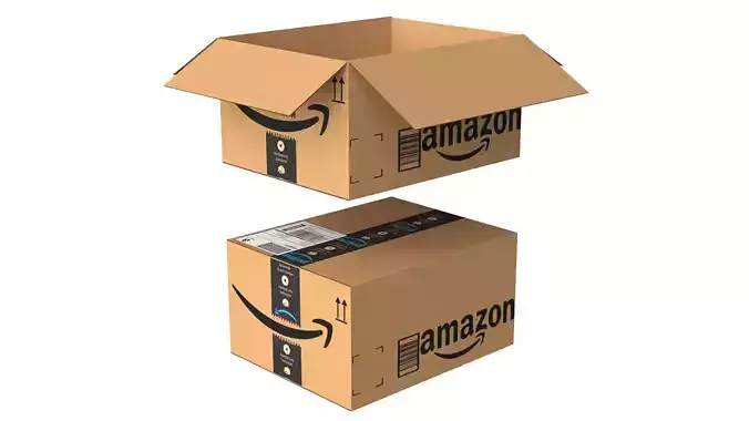 Amazon box 2J PBR 02 Low-poly 3D model