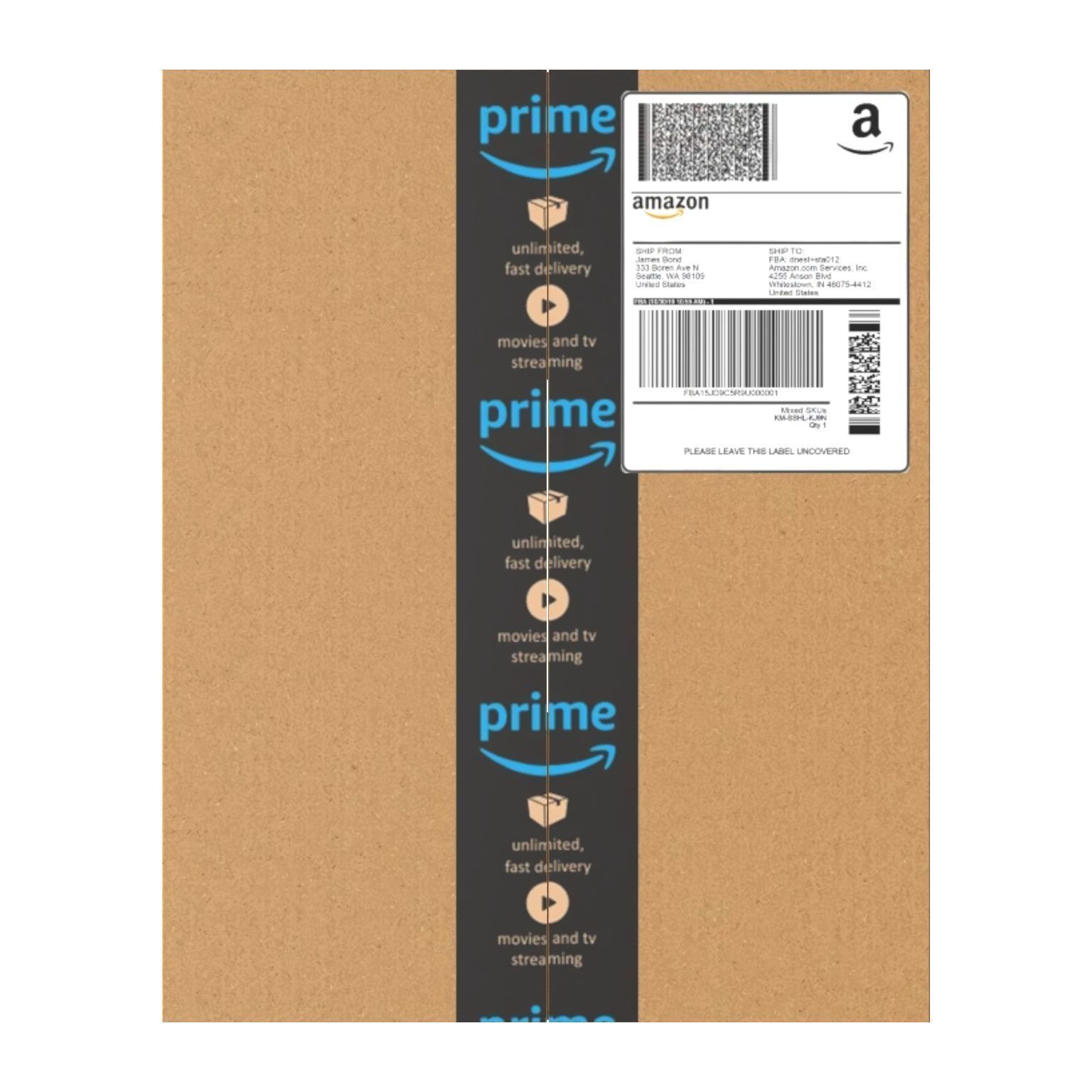 Amazon box 2J PBR 02 Low-poly 3D model_8