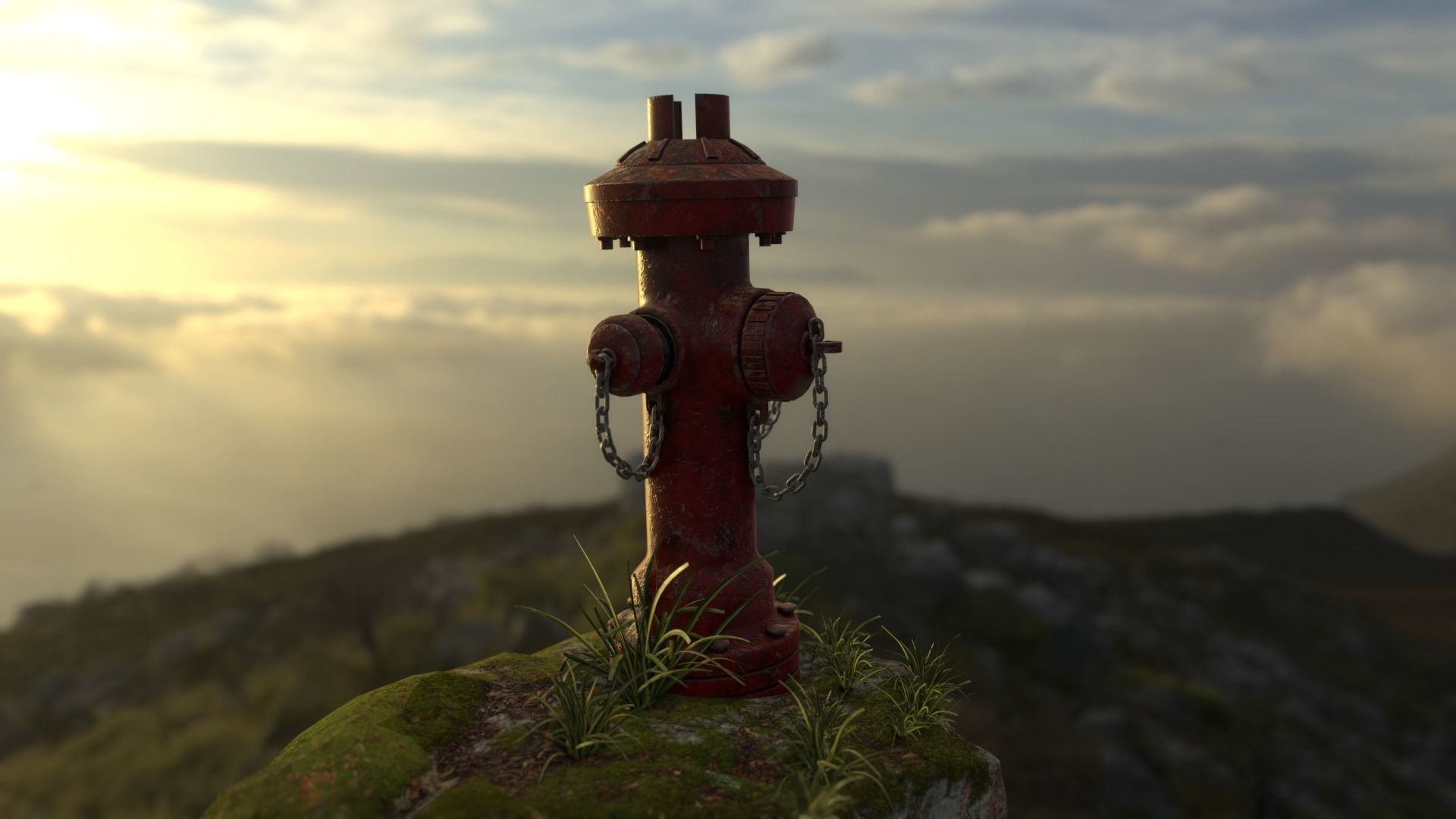 Fire Hydrant Low-poly 3D model Low-poly 3D model_1