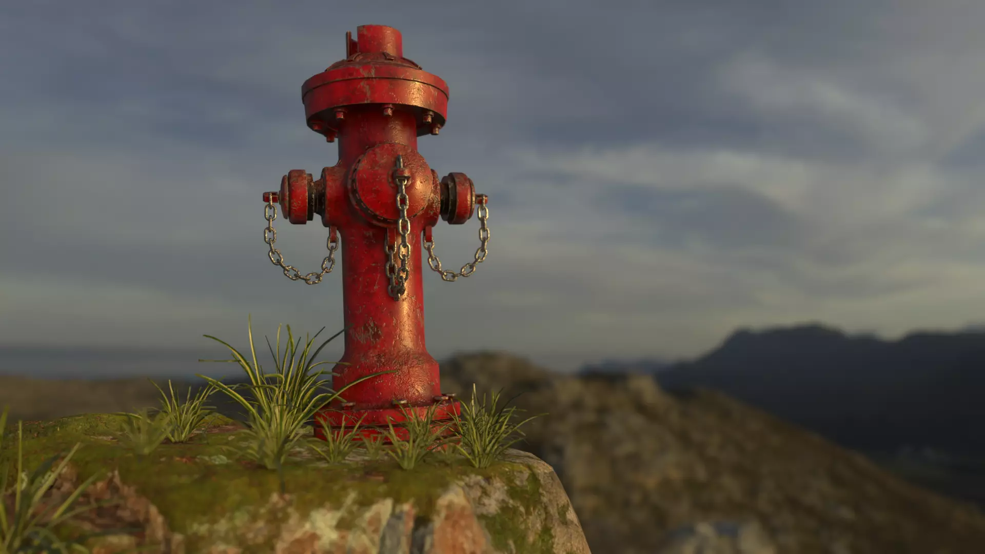 Fire Hydrant Low-poly 3D model Low-poly 3D model_0