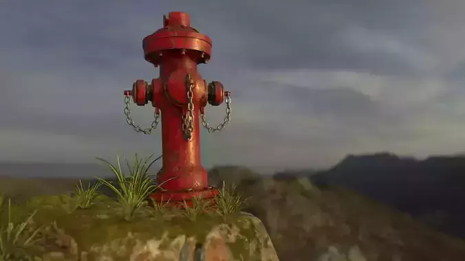 Fire Hydrant Low-poly 3D model