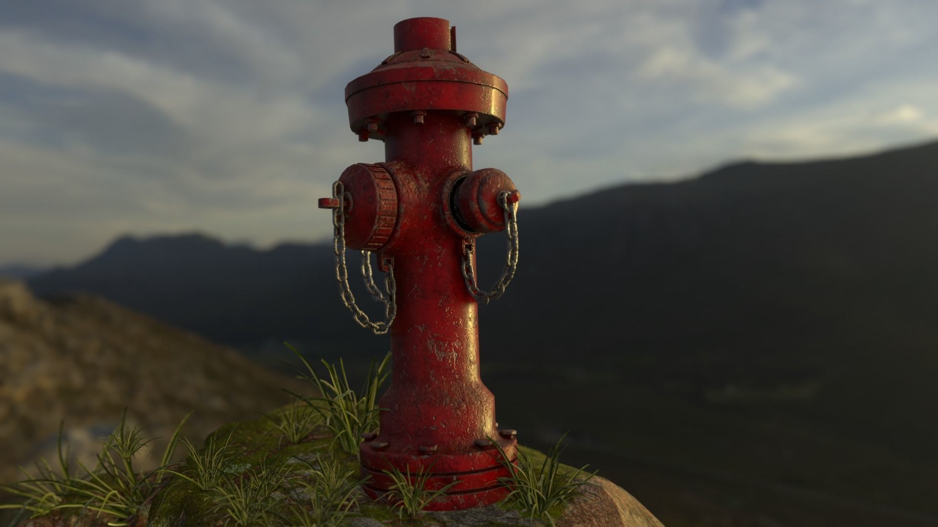 Fire Hydrant Low-poly 3D model Low-poly 3D model_2