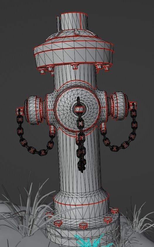 Fire Hydrant Low-poly 3D model Low-poly 3D model_5
