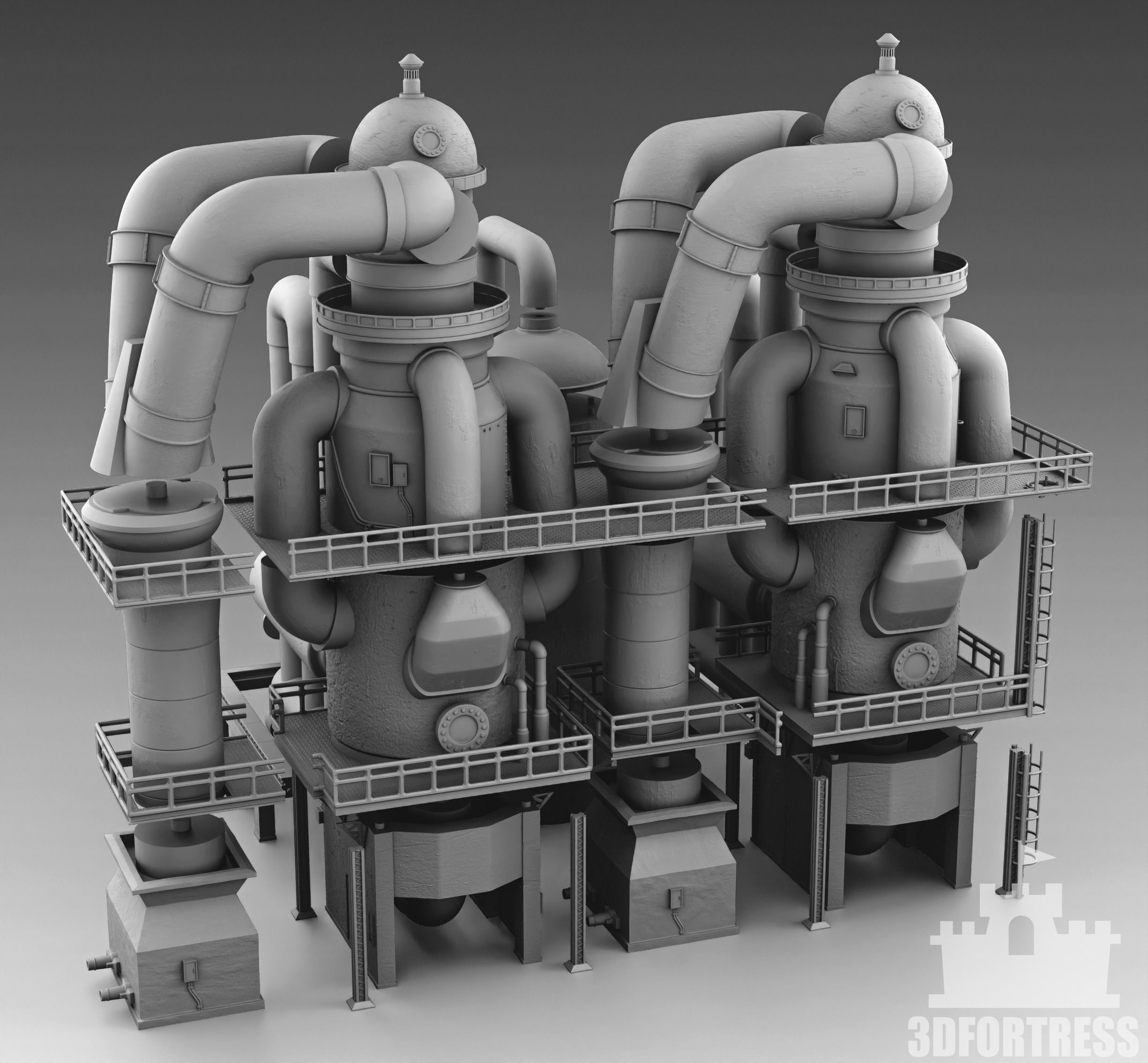 Styrofoam production plant 3D print model_3