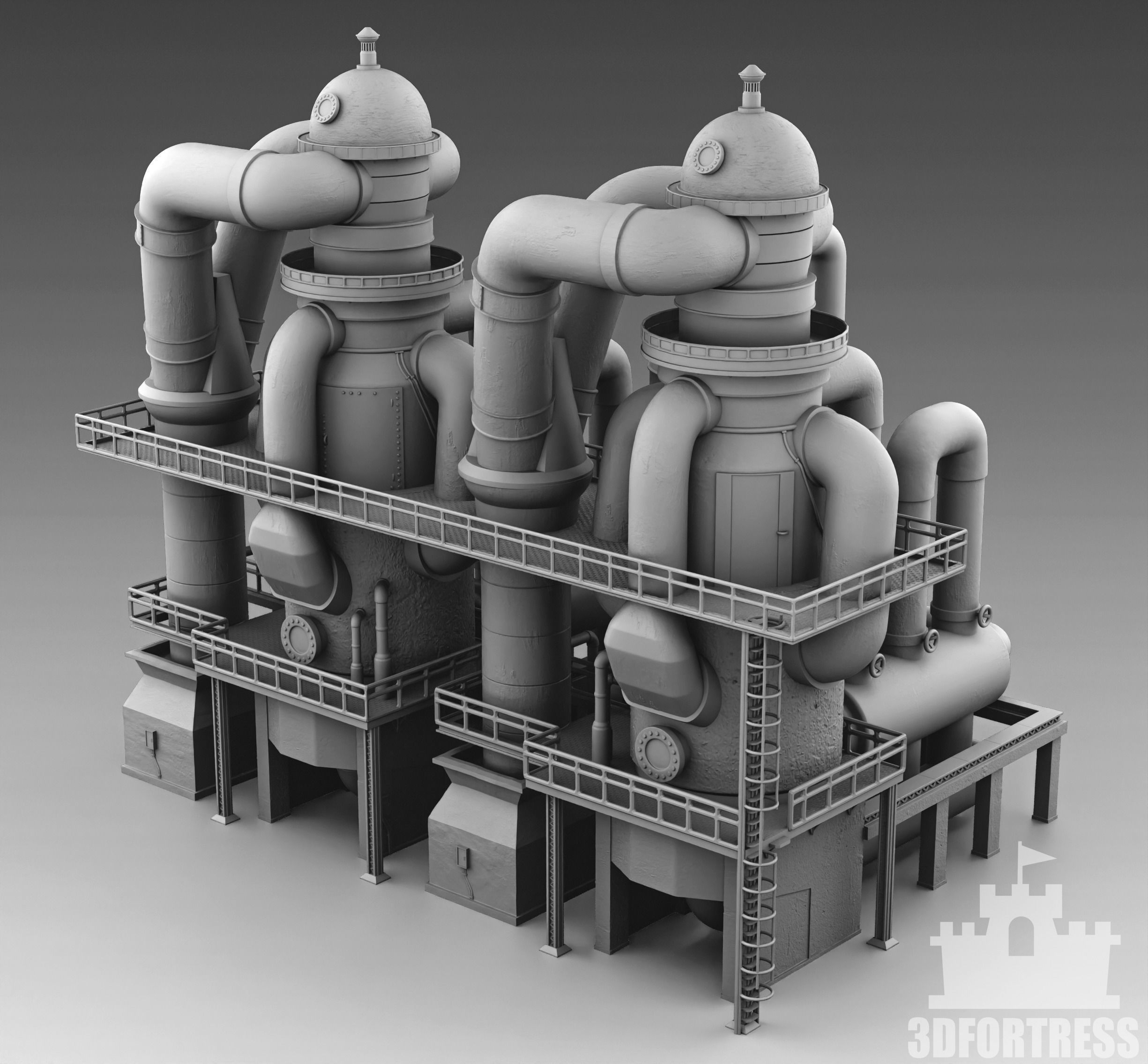 Styrofoam production plant 3D print model_2