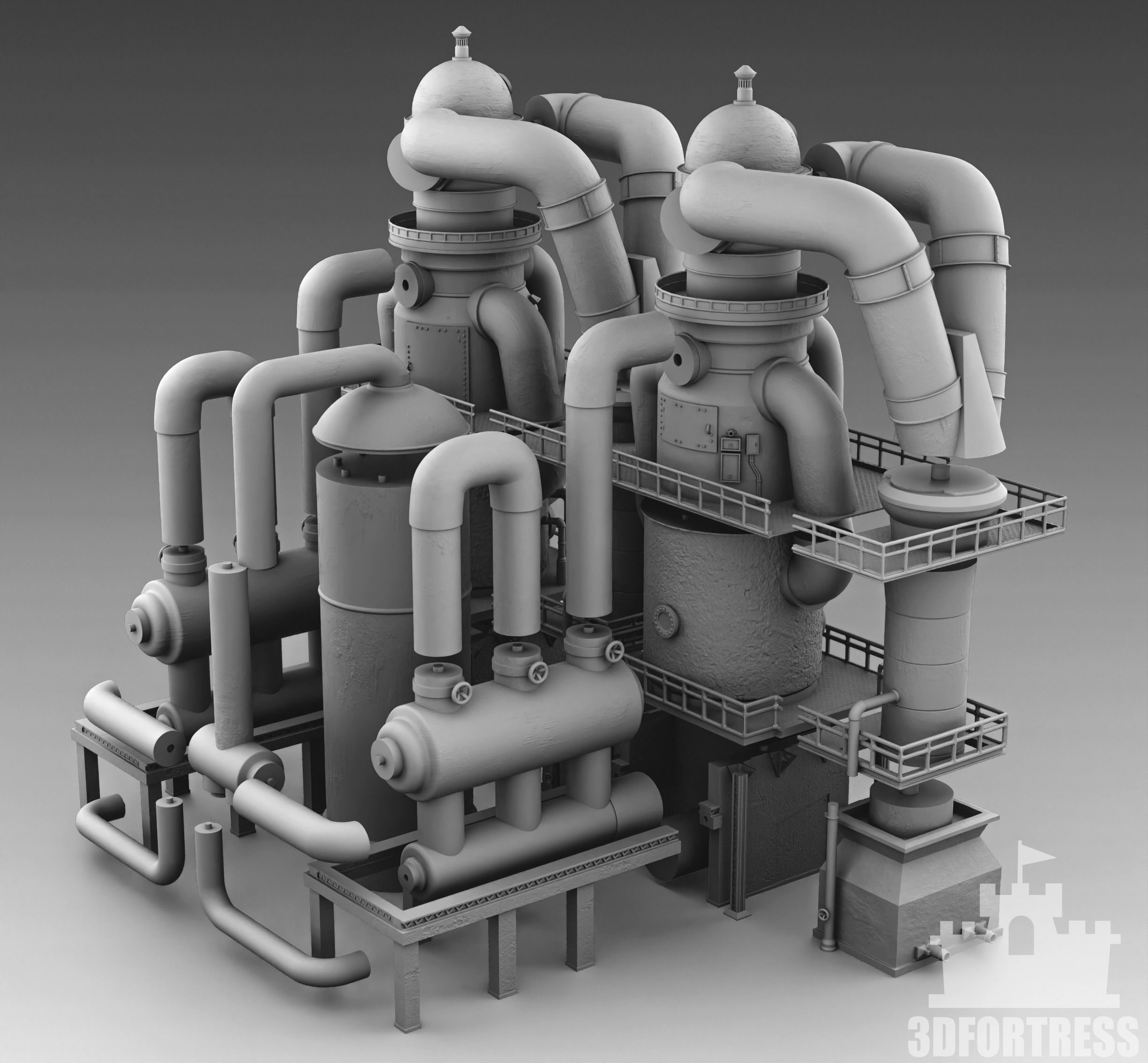 Styrofoam production plant 3D print model_4