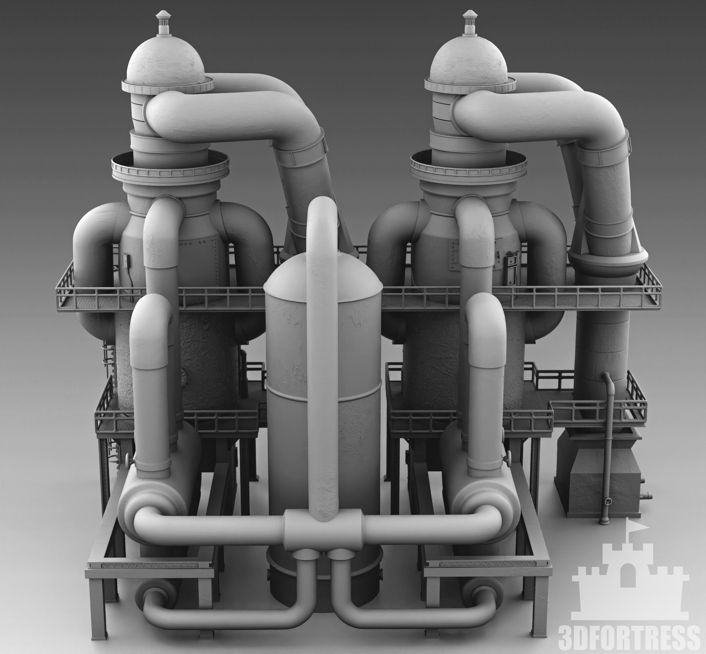 Styrofoam production plant 3D print model_1