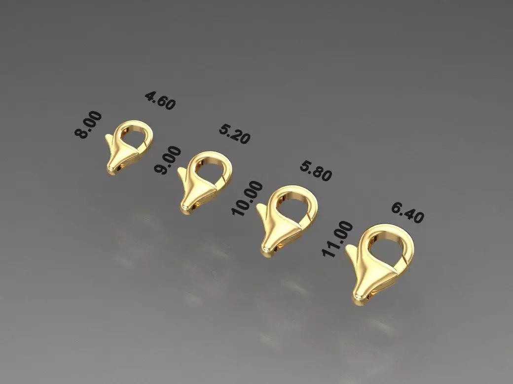 LOBSTER LOCK CLASPS 3D  for Bracelet or chains G-515 3D print model_0
