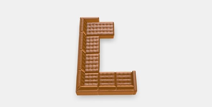 LANDSKRONA Corner sofa 6-seat Low-poly 3D model