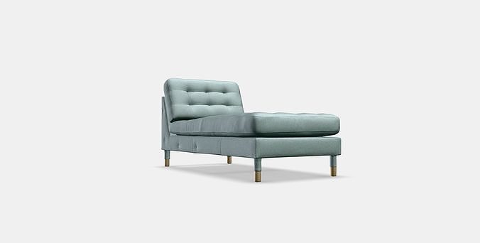 LANDSKRONA Chaise longue add-on unit Low-poly 3D model