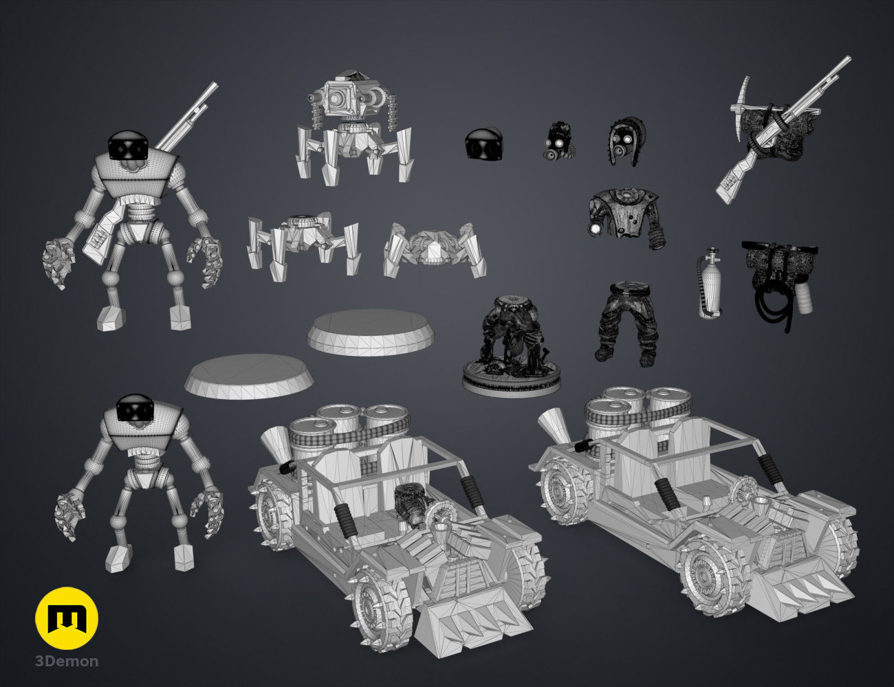 Magnetic DnD - Postapocalyptic Pack 3D print model_15