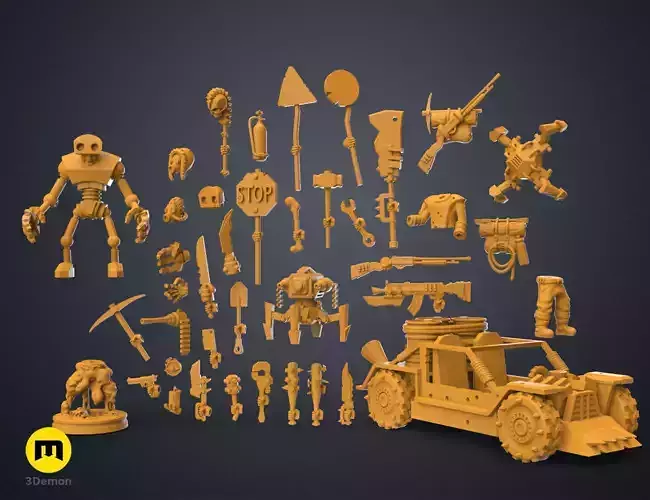 Magnetic DnD - Postapocalyptic Pack 3D print model