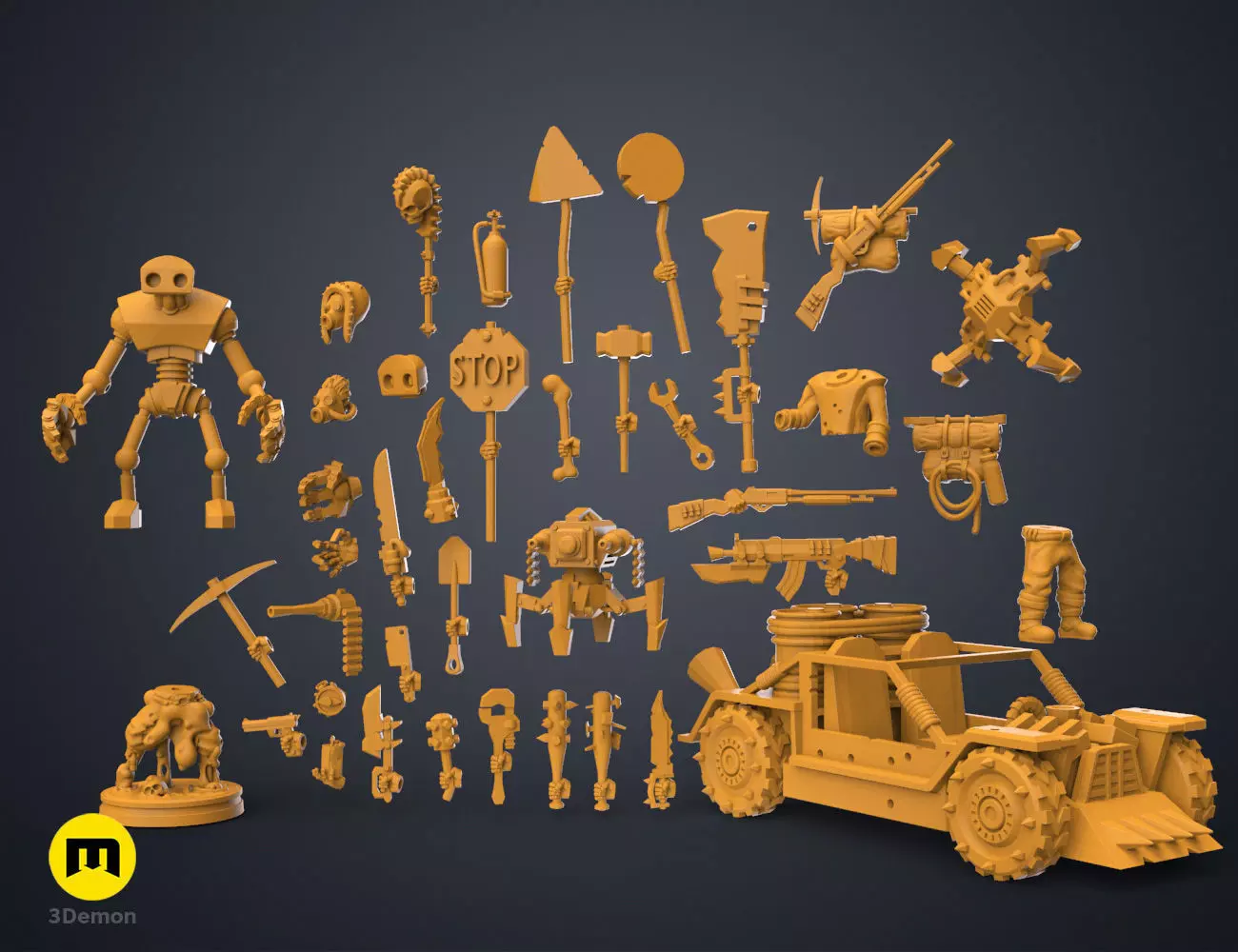 Magnetic DnD - Postapocalyptic Pack 3D print model_0