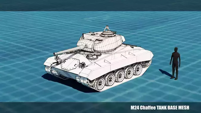 M24 Chaffee TANK BASE MESH Low-poly 3D model