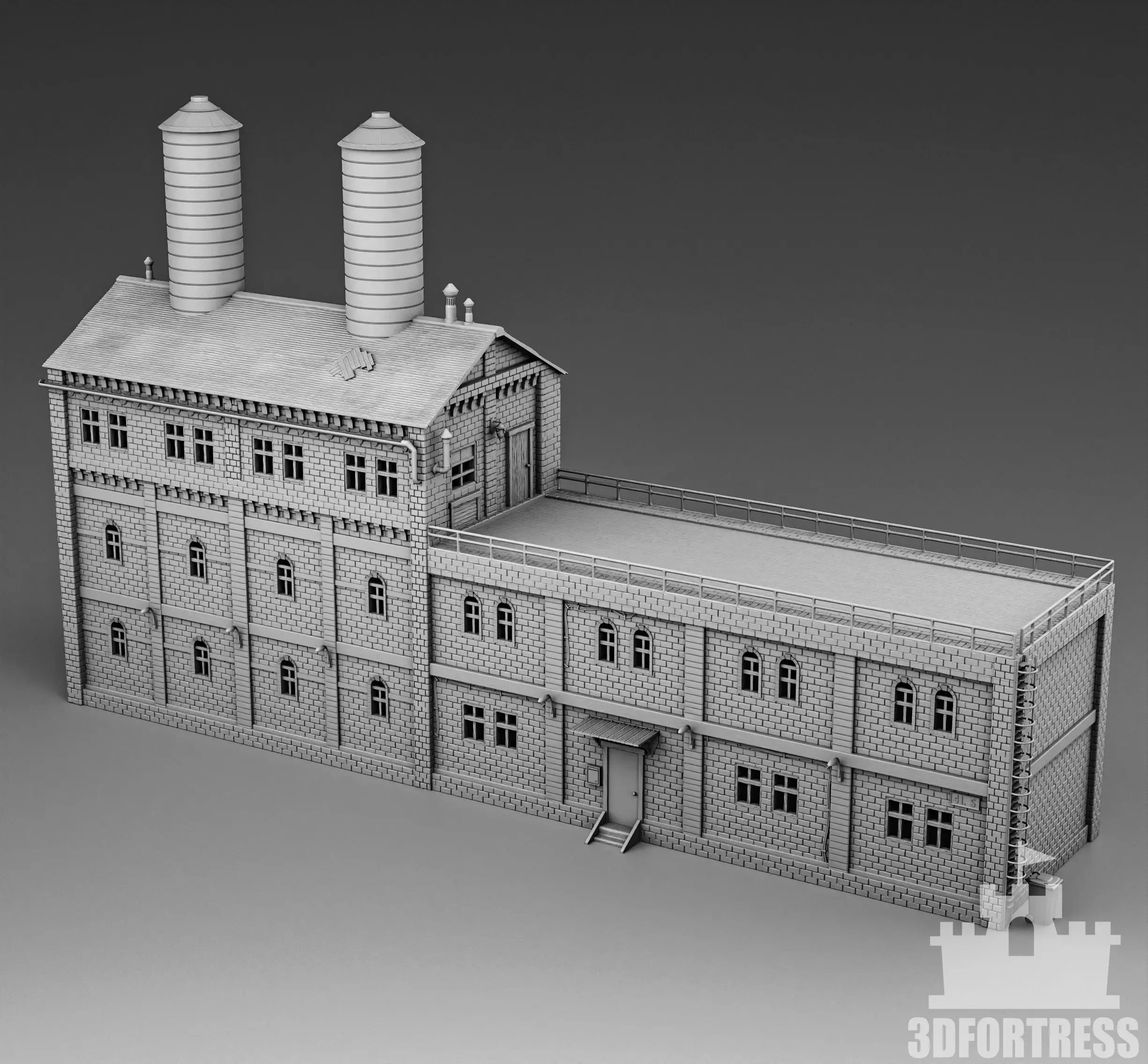 Brick factory 3D print model_0