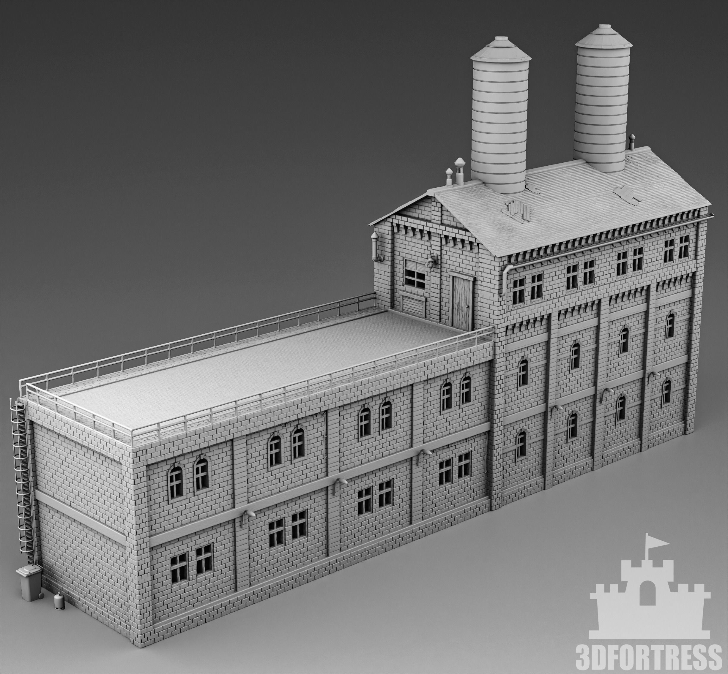 Brick factory 3D print model_2