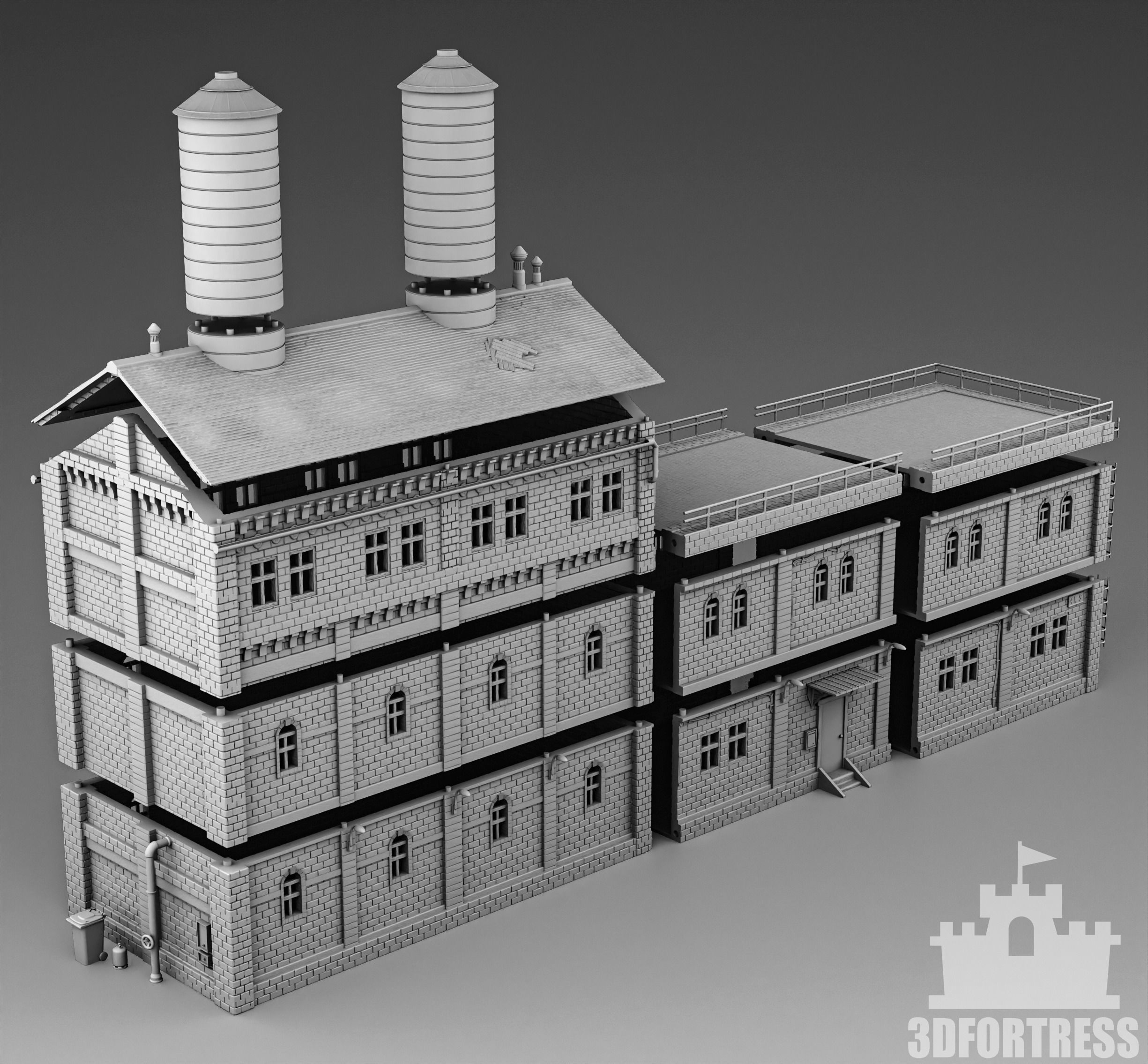 Brick factory 3D print model_3