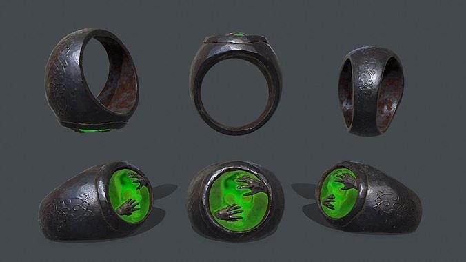Skull Ring Low-poly 3D model
