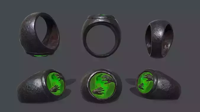 Skull Ring Low-poly 3D model