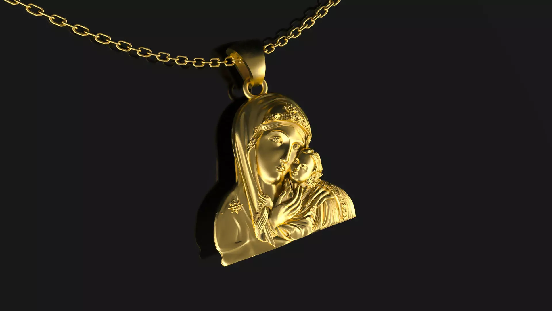 Mother Pendant Jewelry Gold 3D print model