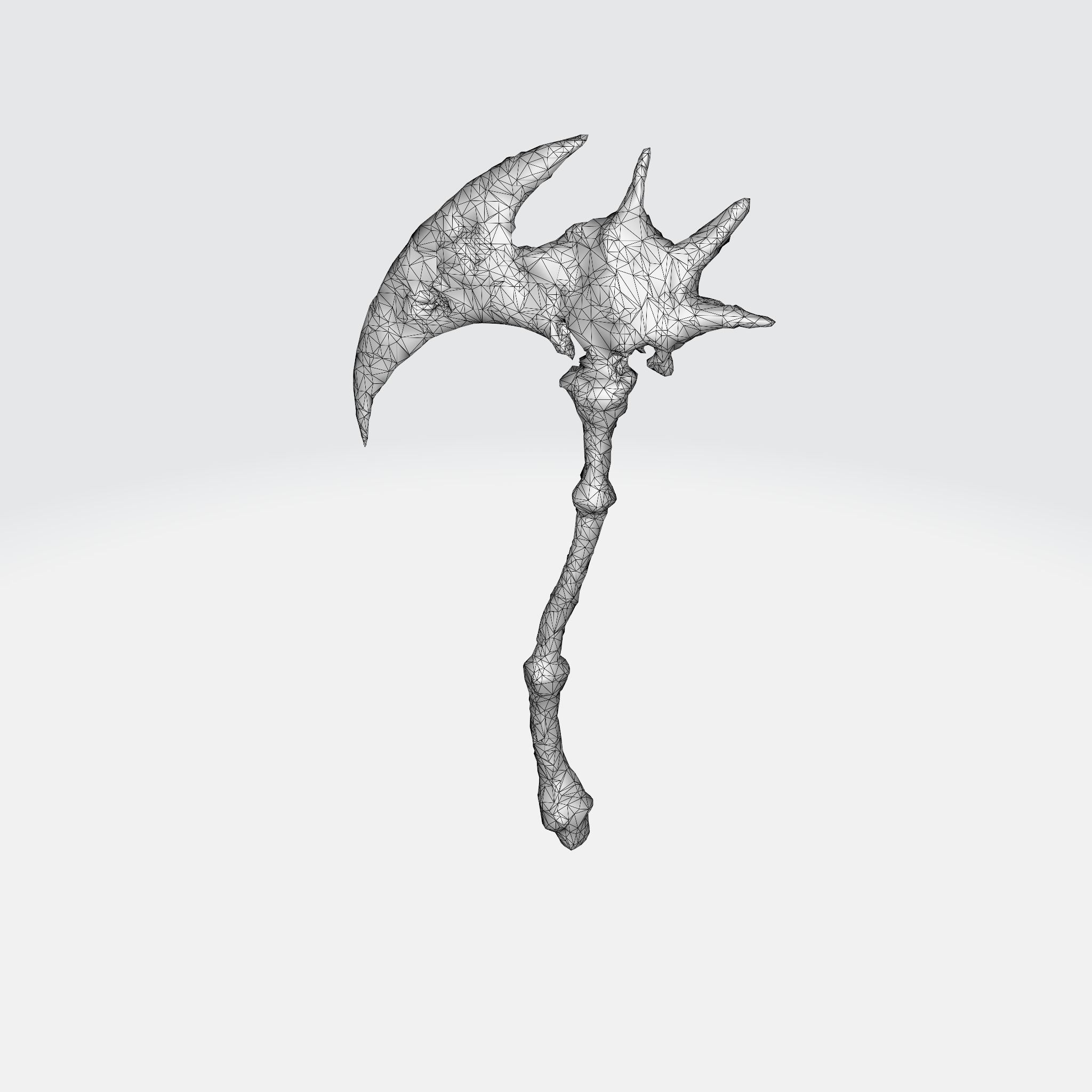 A dark fantasy battle axe 3D model_5