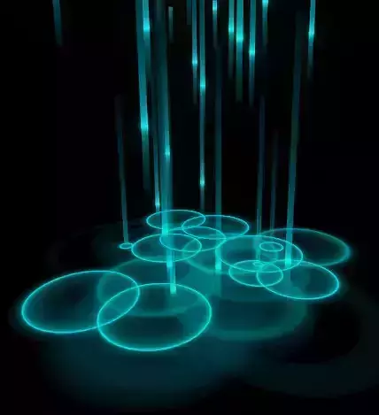 Glowing Cyan Neon Rain