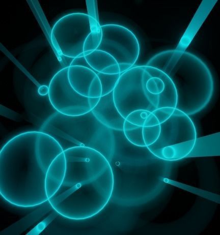 Glowing Cyan Neon Rain Low-poly 3D model_2