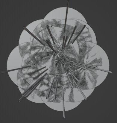 Glowing Cyan Neon Rain Low-poly 3D model_8