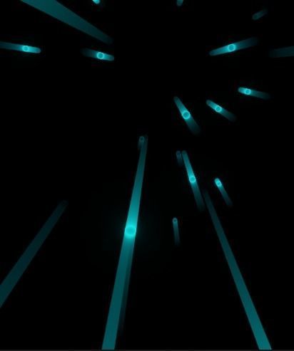 Glowing Cyan Neon Rain Low-poly 3D model_5