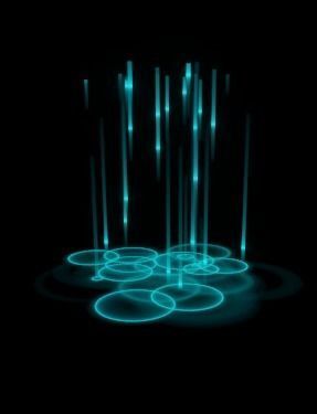 Glowing Cyan Neon Rain Low-poly 3D model_3