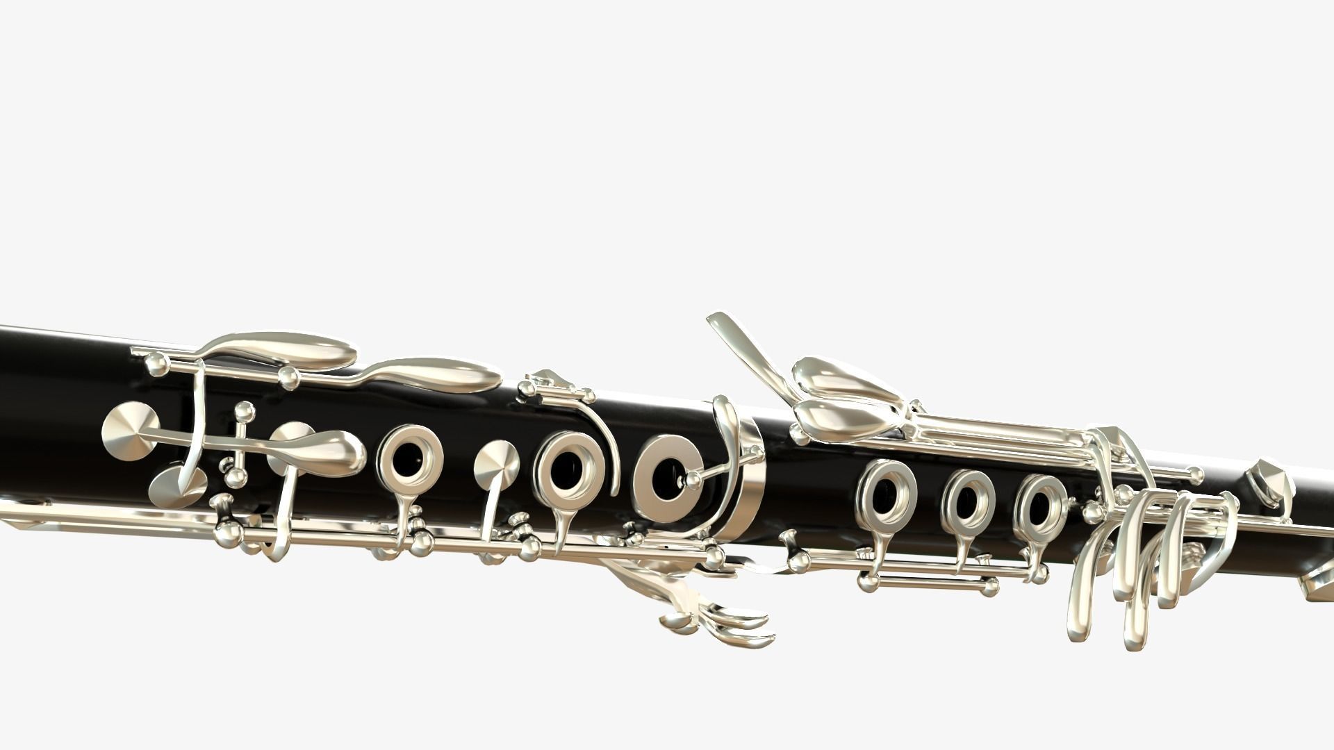 Clarinet  Collection   Brass White Black and Wood 3D model_7