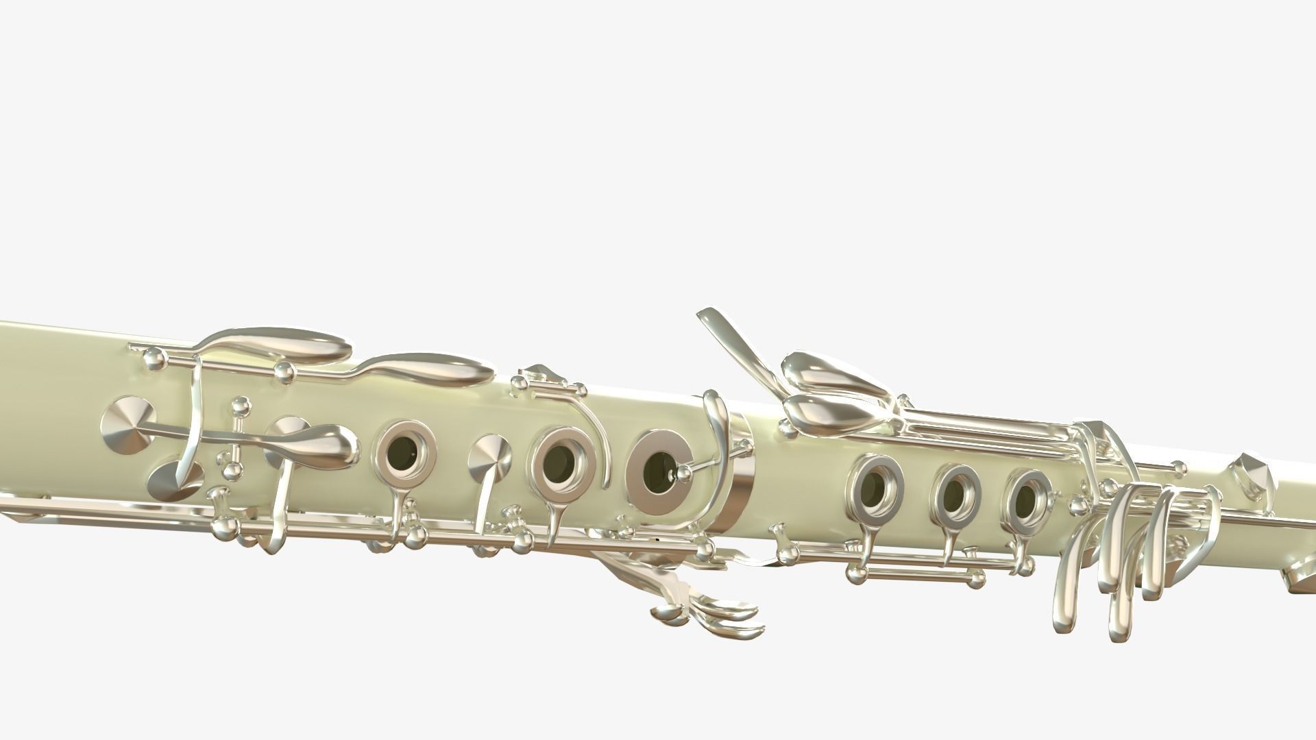 Clarinet  Collection   Brass White Black and Wood 3D model_8