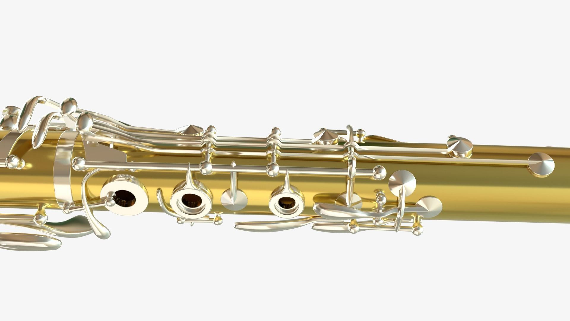 Clarinet  Collection   Brass White Black and Wood 3D model_12