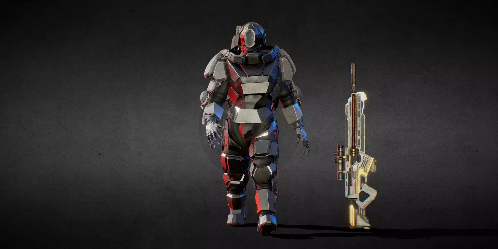 Exo Robot Animated Low-poly 3D model_0