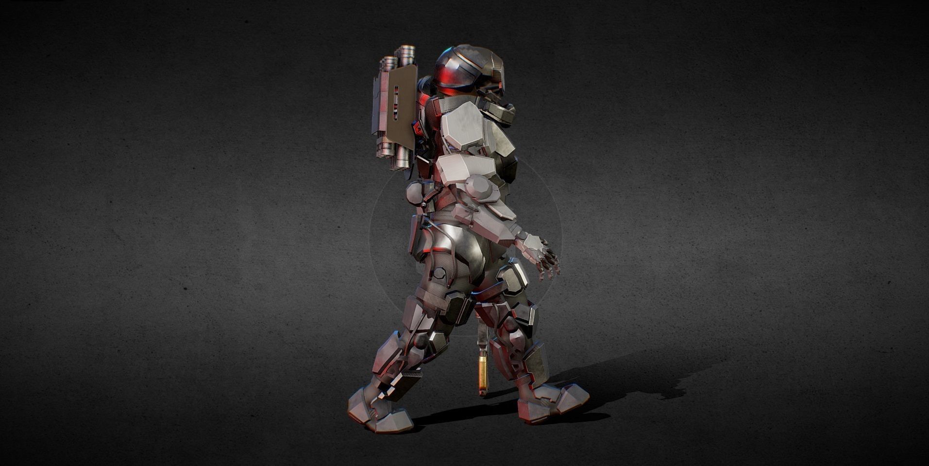 Exo Robot Animated Low-poly 3D model_4