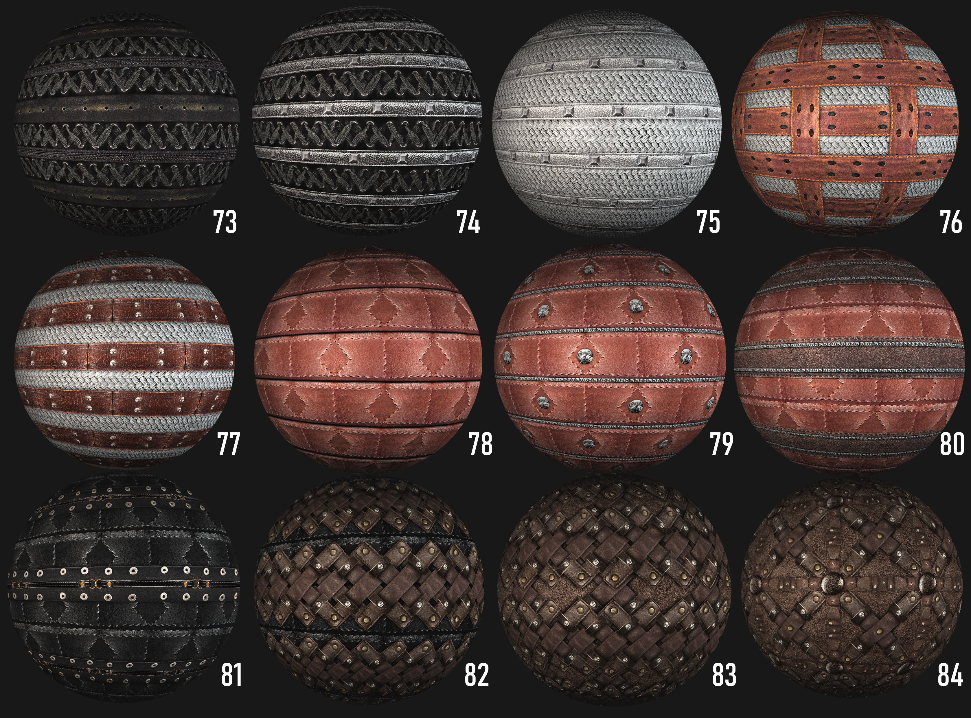 100 leather belt mesh armor PBR photo seamless 4k textures Texture_7