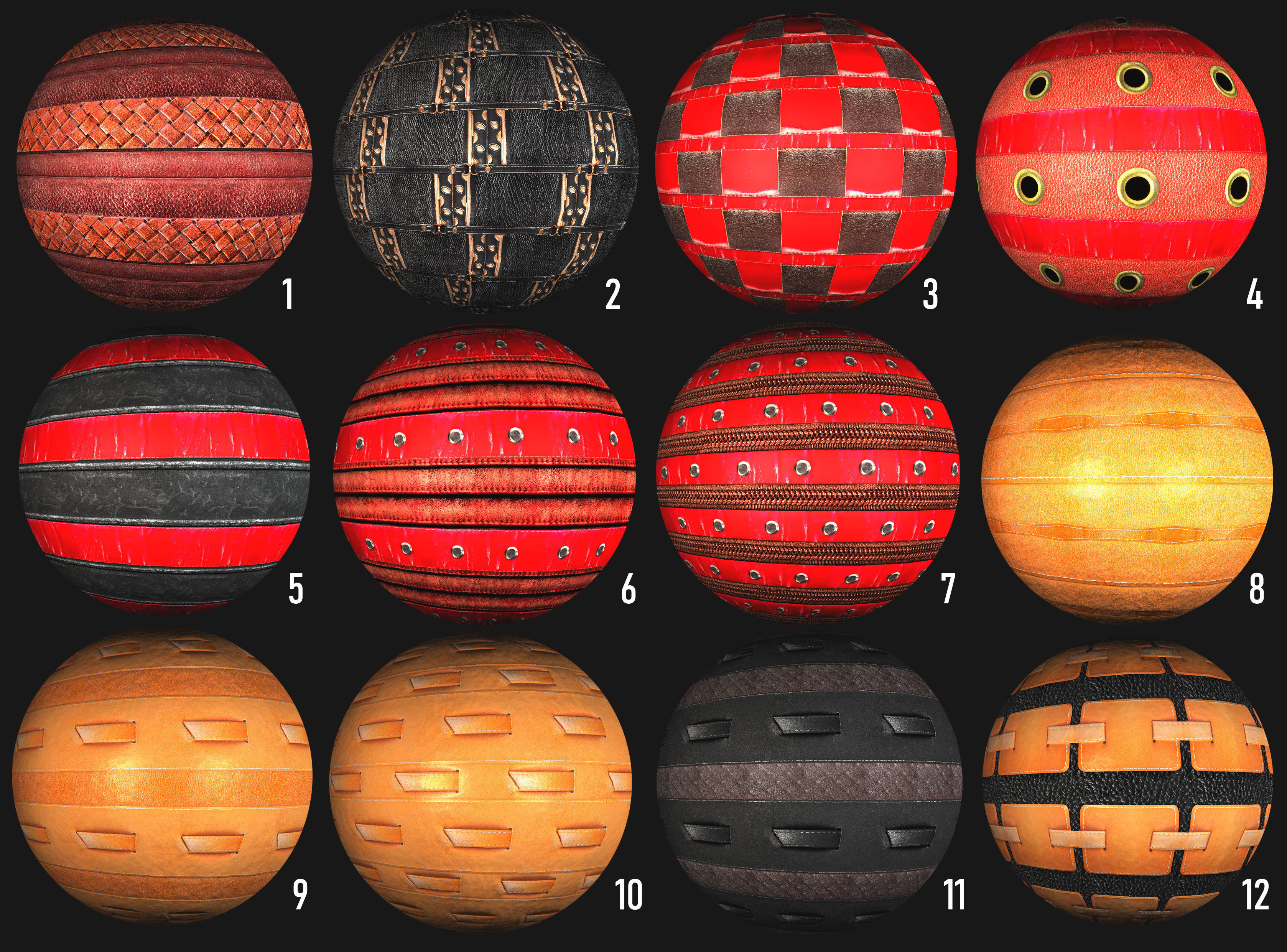 100 leather belt mesh armor PBR photo seamless 4k textures Texture_1