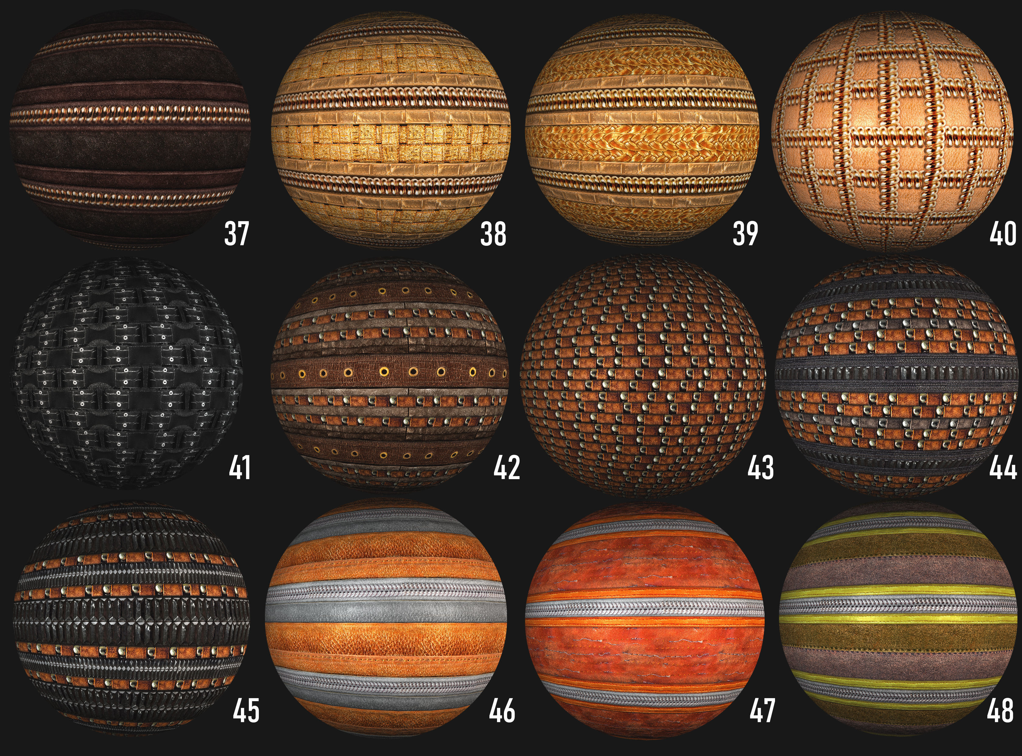 100 leather belt mesh armor PBR photo seamless 4k textures Texture_4